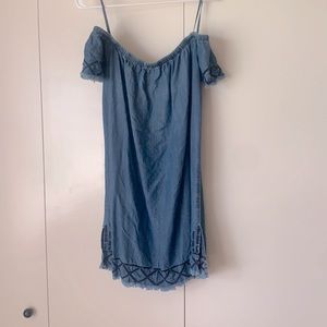 Off the shoulder denim dress